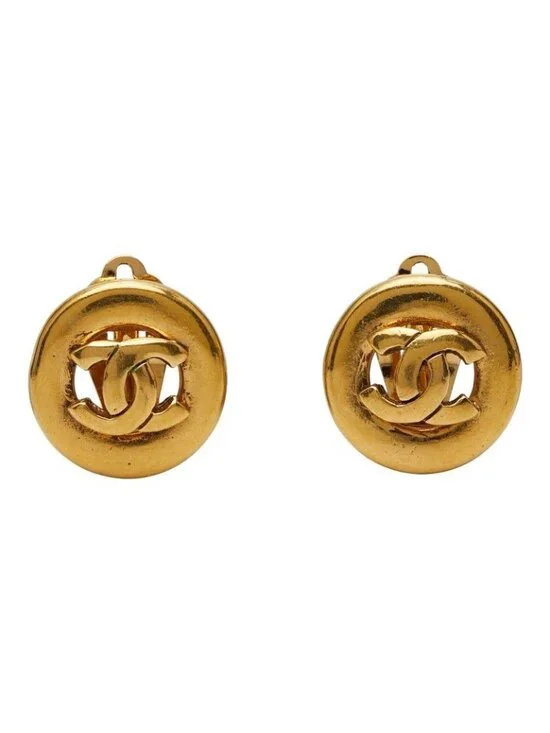 Chanel Coco Mark Round Gold Plated - Picture 2 of 5